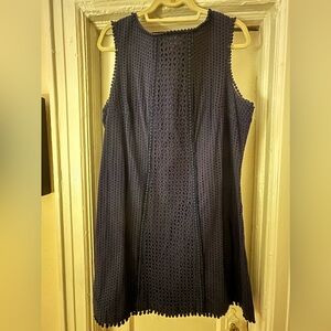 Boden Navy Boderie shift short dress, size 16